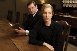 Downton Abbey S4nnThe fourth series, set in 1922, sees the return of our much loved characters in the sumptuous setting of Downton Abbey. As they face new challenges, the Crawley family and the servants who work for them remain inseparably interlinked.nnBRENDAN COYLE as John Bates and JOANNE FROGGATT as Anna Photographer: Nick Briggsn
